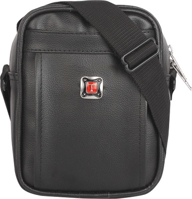

Roshiaaz Men Casual Black Leatherette Sling Bag