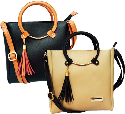 

BANDICOOT Girls Evening/Party, Casual, Formal Gold, Brown PU Sling Bag, Brown;gold