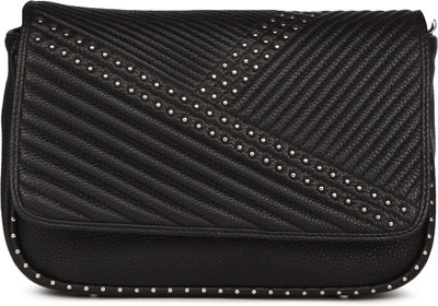 Da Milano Women Casual Black Leatherette Sling Bag