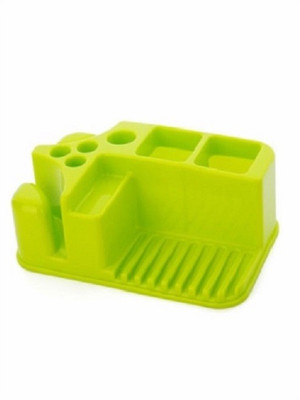 

Holiday Storage Box Bathroom Toothbrush Toothpaste Holder Soap Rack Plastic Toiletries Container(Green)