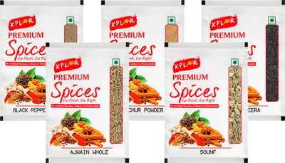 

Xplor Black Pepper Powder, 50gm + Amchur Powder, 100gm + Kala Jeera, 100gm + Ajwain Whole, 100gm + Saunf (Mauri), 100gm(5 x 90 g)