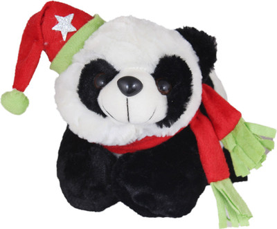 

Tickles Black Santa Claus Christmas Panda with Muffler Soft Toy Christmas New Year Gift - 26 cm(Black)