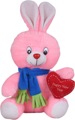 

Tickles Pink Handsome Muffler Rabbit with Happy New Year Wishes Christmas New Year Gift - 25 cm(Pink)