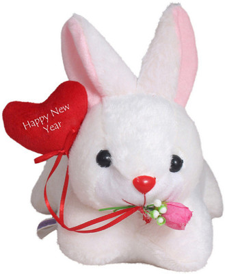 

Tickles White Cute Rabbit With Merry Christmas Wishes Christmas New Year Gift - 26 cm(White)