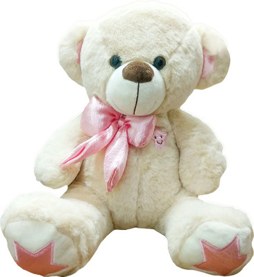 

My Baby Excels Bear Plush with Side Satin Pink Bow Brown Colour 35 cm - 35 cm(Brown)