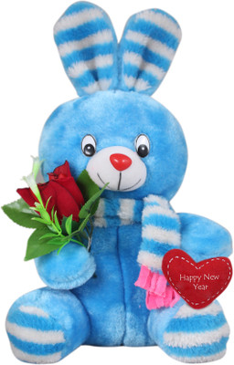 

Tickles Blue Cute Muffler Rabbit Wishing Happy New Year Christmas New Year Gift - 25 cm(Blue)