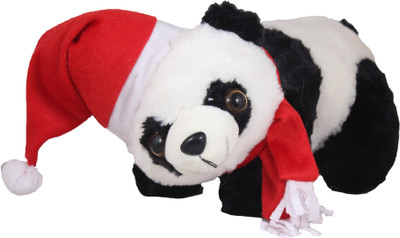 

Tickles Black Santa Claus Christmas Panda Soft Toy Christmas New Year Gift - 26 cm(Black)