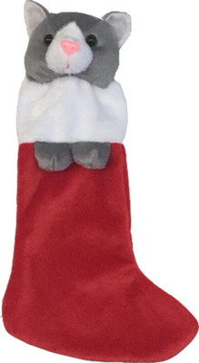 

My Baby Excels Grey Cat Plush X-mas Stocking 33 cm - 33 cm(Multicolor)