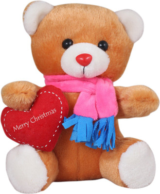 

Tickles Brown Handsome Muffler Teddy Wishing Merry Christmas Christmas New Year Gift - 22 cm(Brown)