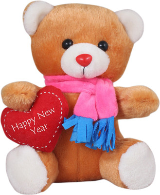 Tickles Brown Handsome Muffler Teddy Wishing Happy New Year Christmas New Year Gift  - 22 cm(Brown)