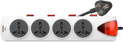 

Milltec Excel 4+4 Power Strip 4 Socket Surge Protector(White)
