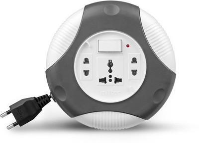 

Milltec Clippy Extension Box (5 Mtr Wire) 3 Socket Surge Protector(Grey)