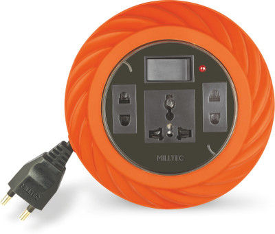 

Milltec 2 Pin Twist Extension Box 3 Socket Surge Protector(Orange)