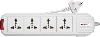 

Milltec Eon 4+1 Power Strip (5 Mtr Wire) 4 Socket Surge Protector(White)