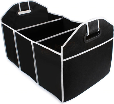 

DEVOTION Travel Trunk Organizer and Cooler Insulated Leak Proof Collapsible Car Boot(Black)
