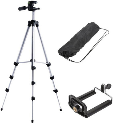 

CASADOMANI 3110 Adjustable Head Aluminum Extendable Camera-Tripod With Bag Tripod(Silver & Black, Supports Up to 1500)