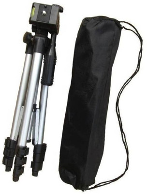 

Blue Birds Portable Adjustable Aluminum Lightweight Camera Stand With Three-Dimensional Head & Quick Release Plate Tripod(Silver & Black, Supports Up to 1500)