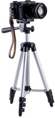 

Blue Birds Portable & Foldable Camera - Mobile Tripod With Mobile Clip Holder Bracket , Fully Flexible Mount Cum Tripod , Standwith Three-dimensional Head & Quick Release Plate Tripod(Silver & Black, Supports Up to 1500 g)