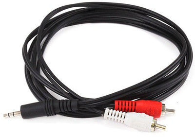

TECHON TV-out Cable Superb 2 RCA Audio Cable 1.5m with Jack 3.5mm male(Black, For TV, 1.5)