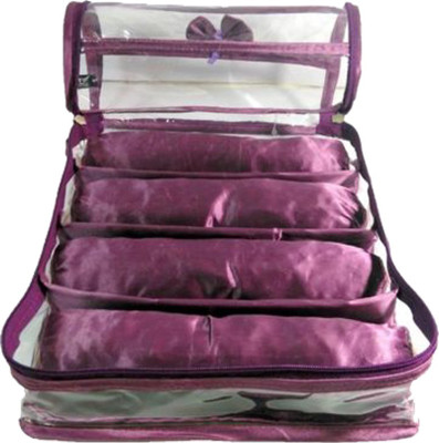

KINDRED 4 Rods Satin Bangles Jewellery Vanity Box(Purple)