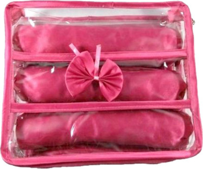 

KINDRED 3 Rods Satin Bangles Jewellery Vanity Box(Pink)
