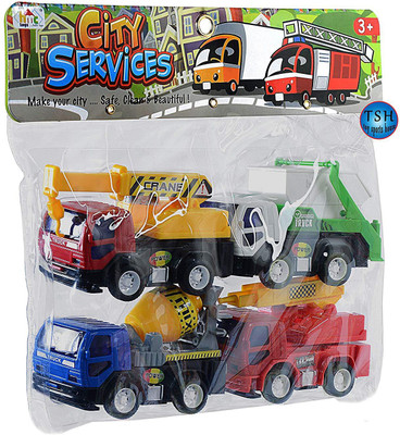 

Fun Villa Kids Unbreakable ABS Plastic Friction Powered Construction Vehicle Automobile Toy Set (Multicolour) - Pack of 4(Multicolor)