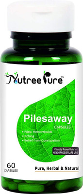 Nutree Pure Pack of 1 Pilesaway Capsules for Piles - 60 Capsules(60 No)