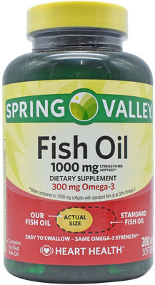 

Spring Valley Fish Oil 1000mg Dietary Supplement - 200 Mini Softgels(200 No)