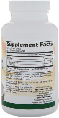 

Jarrow Formulas Jarrow Formulas, Coconut Oil, Extra Virgin,(120 No)