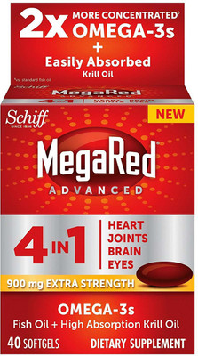 

schiff 4 in 1 900 mg Fish Oil+High Absorption Krill Oil with 700 mg Omega-3(40 No)