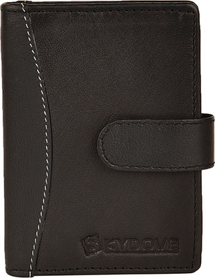 Skydove Men Black Genuine Leather Card Holder(12 Card Slots)