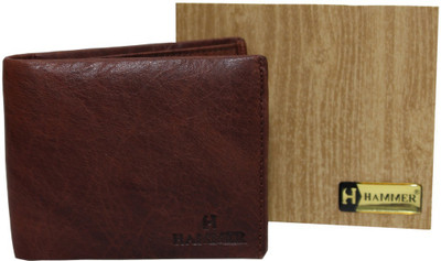 hammer Men Brown Genuine Leather Wallet(9 Card Slots)