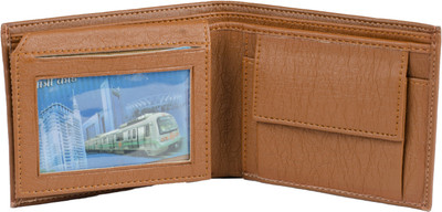 Classic World Men Formal Tan Artificial Leather Wallet(5 Card Slots)