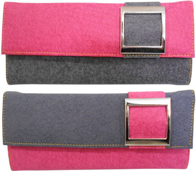 

Saugat Traders Girls Pink, Grey Denim Wallet(10 Card Slots), Grey;pink