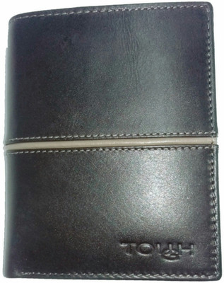 

TOUGH Men Brown Genuine Leather Wallet(9 Card Slots), Dark brown