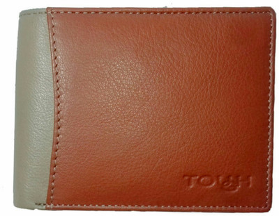 TOUGH Men Tan Genuine Leather Wallet(7 Card Slots), Cognac