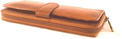 

NRJABS Women Brown Genuine Leather Wallet(11 Card Slots)