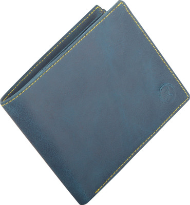 

LIMERENCE Men Blue Genuine Leather Wallet(9 Card Slots)