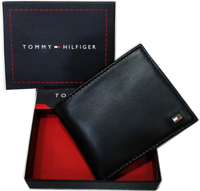 

TOMMY HlLFlGER Men Black Genuine Leather Wallet(6 Card Slots)