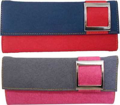 

Saugat Traders Girls Blue, Red Denim Wallet(10 Card Slots)