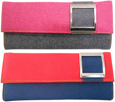 

Saugat Traders Girls Pink, Red Denim Wallet(10 Card Slots)