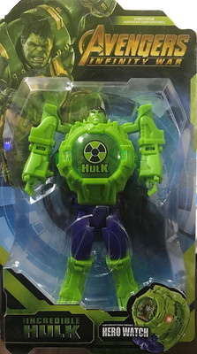 

Augustcollection Avenger infintiy war Transformer Robot Hulk Convert To Digital Watch Robot Transformation Wrist Watch Toys For Kids(Green)