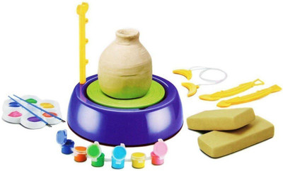 Zeus Pottery Wheel Kit Battery Powered Pottery Game with colours and tools Make Clay Pots DIY