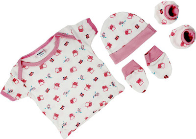 

Babilav PKS04 Newborn 4 Pieces Unisex Baby Gift Set, Square Shaped(Pink)