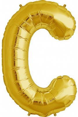 Events Framer Solid C - Alphabet Foil Balloon Gold Letter Balloon(Gold, Pack of 1)