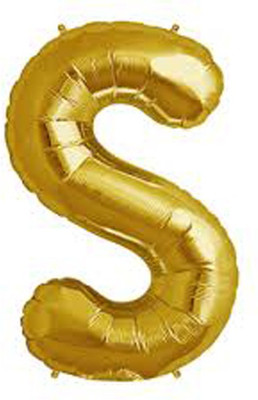 

Events Framer Solid S - Alphabet Foil Balloon Gold Letter Balloon(Gold, Pack of 1)