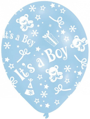 

GemStar PartyCrafts Printed Ballon Bubble Balloon(Blue, Pack of 30)