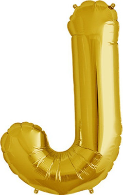 

Events Framer Solid J - Alphabet Foil Balloon Gold Letter Balloon(Gold, Pack of 1)