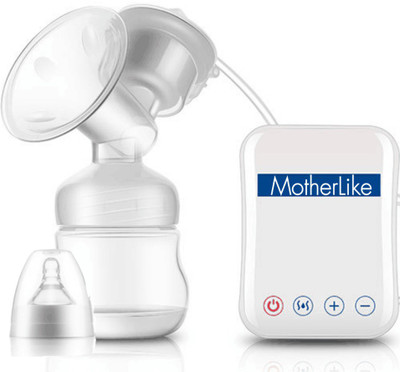 

MotherLike Electric Breast Pump With Feeding Bottle | Backflow Protector, Automatic Breastfeeding Pump, Touch Screen, 8 Levels Suction, Super-Quiet, BPA-Free - Electric(Blue, White)