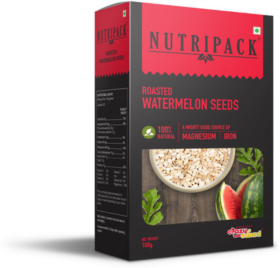 

Crazy Swad Nutripack Roasted Watermelon Seeds, A Mighty Good Source of Magnesium and Iron, Pack of 2(Pack of 2)